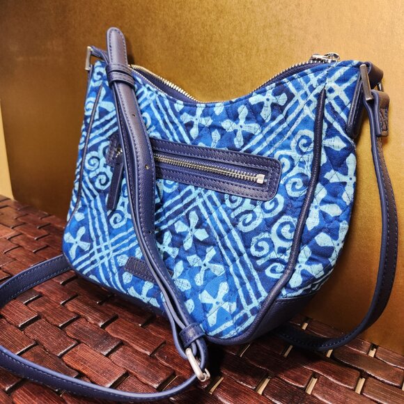 Vera Bradley Crossbody Shoulder Bag Cuban Tile Print Blue with Wallet NWOT - Picture 8 of 11